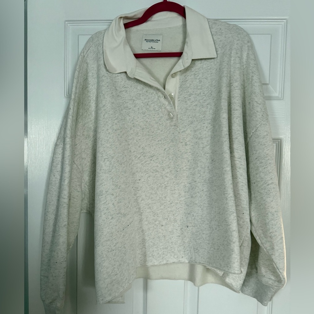 NWT Abercrombie Fleece Polo Sweatshirt XL